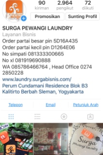 Instagram surga pewangi laundry pusat jogja